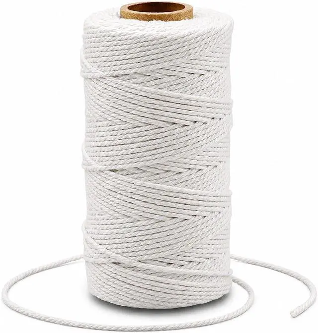 Main image of G2PLUS HeavyWeight White 100% Cotton Bakers Twine, 2mm Diameter 328 Feet, FoodSafe Kitchen Butcher Twine for Roasting, Gift Wrapping & DIY Crafts
