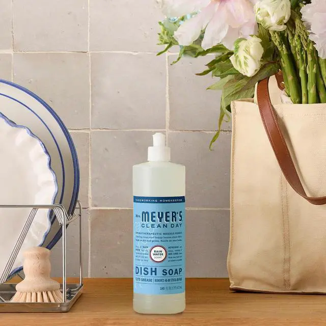 Alt view image 5 of 6 - Mrs. Meyer's Rain Water Scent Liquid Dish Soap, CrueltyFree Formula, Cuts Grease for Bright Clean Dishes, No Parabens Phthalates or AnimalDerived Ingredients