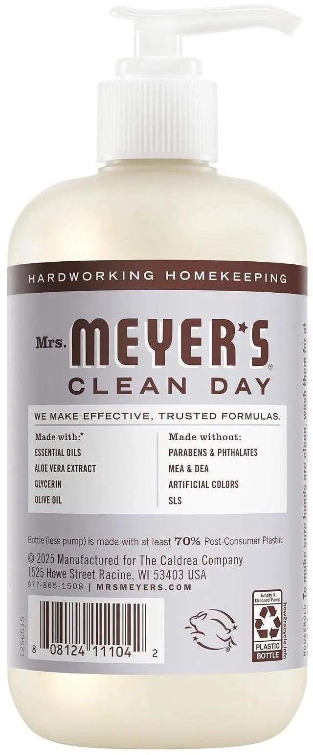 Alt view image 2 of 6 - Mrs. Meyer's Lavender Scent Liquid Hand Soap 16 oz, CrueltyFree Leaping Bunny Certified, Moisturizing Hand Soap with Aloe Vera & Olive Oil