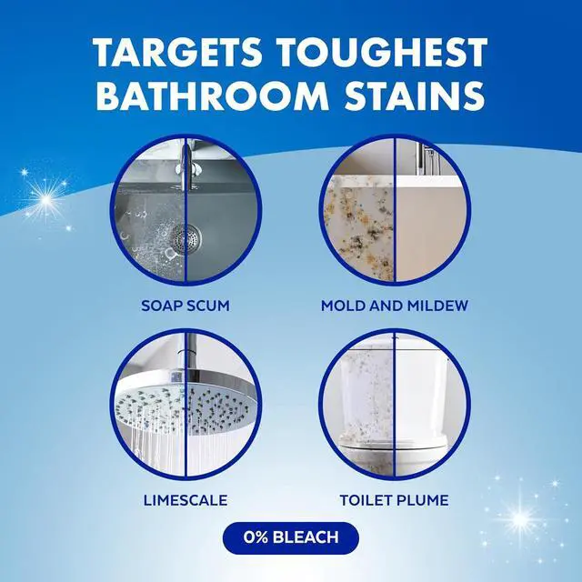 Alt view image 4 of 6 - Lysol Power Bathroom Foamer Cleaner, Atlantic Fresh Scent, NoBleach Foaming Spray Kills 99.9% Bacteria & Viruses for Shower Doors Tiles Sinks