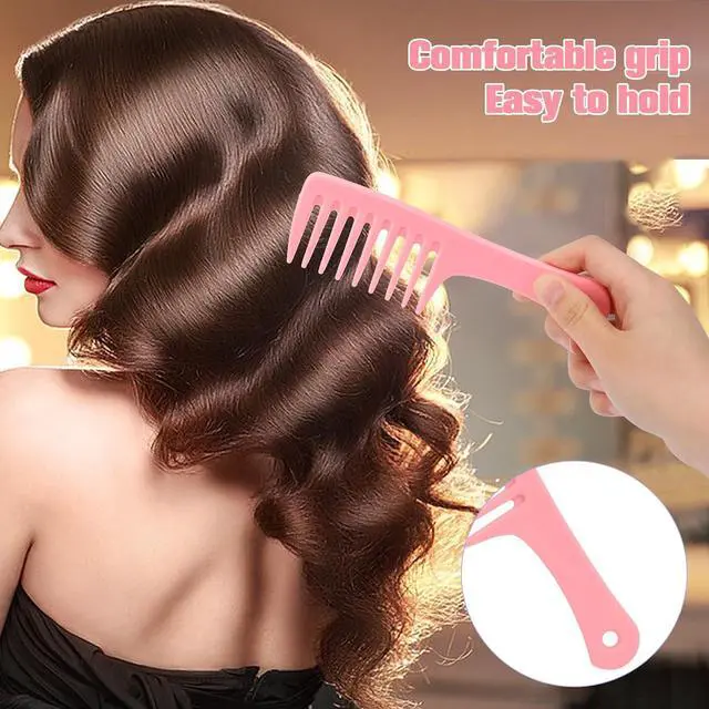 Alt view image 5 of 7 - Mini Wide Tooth and Travel-Size Detangling Combs - 2 Pcs Portable Plastic Combs for Styling Curly, Long, Wet Hair