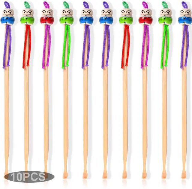 Main image of 10pcs Bamboo Ear Pick Ear Cleaner Earwax Curette Remover Earpick Tool Hanging Clean Tool for Adult Children