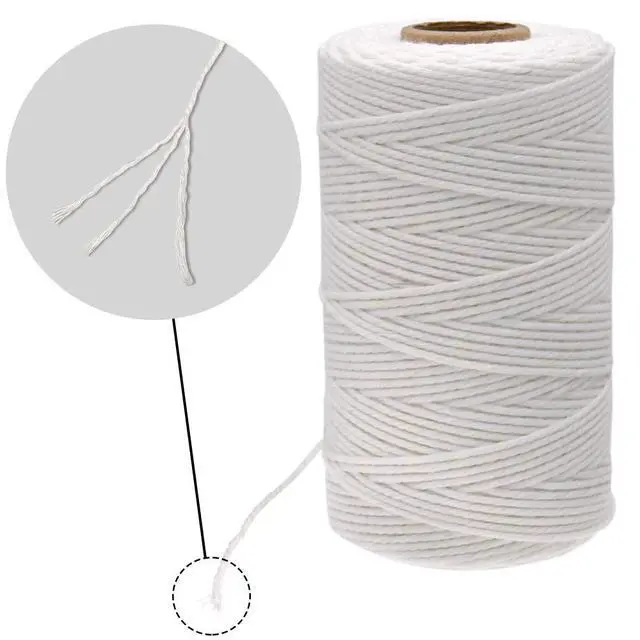 Alt view image 3 of 6 - jijAcraft White String, Butchers Twine, 328 Feet 2mm Cotton Twine Strings for Cooking Crafts Gift Wrapping Turkey Sausage Gardening
