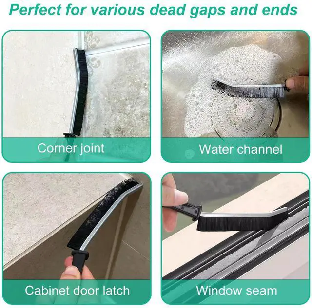 Alt view image 6 of 6 - OKOM Multifunctional Stainless Steel Crevice Cleaning Brush - Hard Bristles for Kitchen & Bath Gap Cleaning