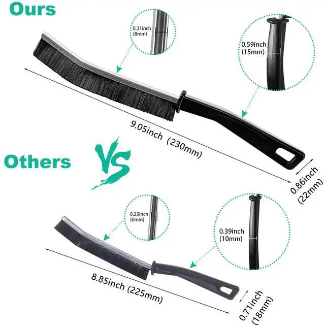 Alt view image 2 of 6 - OKOM Multifunctional Stainless Steel Crevice Cleaning Brush - Hard Bristles for Kitchen & Bath Gap Cleaning