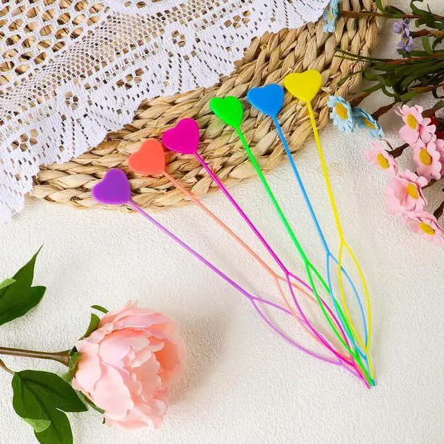 Alt view image 4 of 7 - COMNICO 12pcs Quick Beader for Hair Braids Loading Beads Braid Stringer Ponytail Maker Plastic Hair Tail Beading Tools Kit for Kids Girls (Colorful)