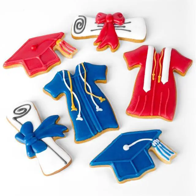 Alt view image 4 of 7 - Graduation Cookie Cutters Set 3 Pieces, Stainless Steel Graducation Cap Cookie Cutter, Diploma, Graduation Gown Dress Cookie Cutter for Graduation Celebration Party