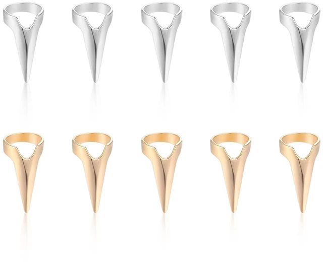 Main image of 10 Pcs Metal Hair Parting Rings, pinky Selecting Tools, Finger Tool