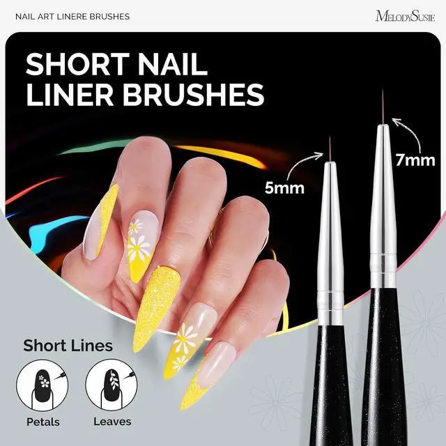 Alt view image 4 of 5 - MelodySusie Nail Art Liner Brushes 5Pcs Sizes 5/7/9/11/20mm