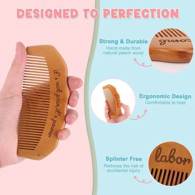 Alt view image 4 of 7 - Birthing/Birth Comb for Labor Pain, Post Partum and Home Delivery Essentials, Pregnancy and Hospital Bag Must Haves, Gifts for Expecting Mom Women, Acupressure Tool for Anxiety/Natural Pain Relief