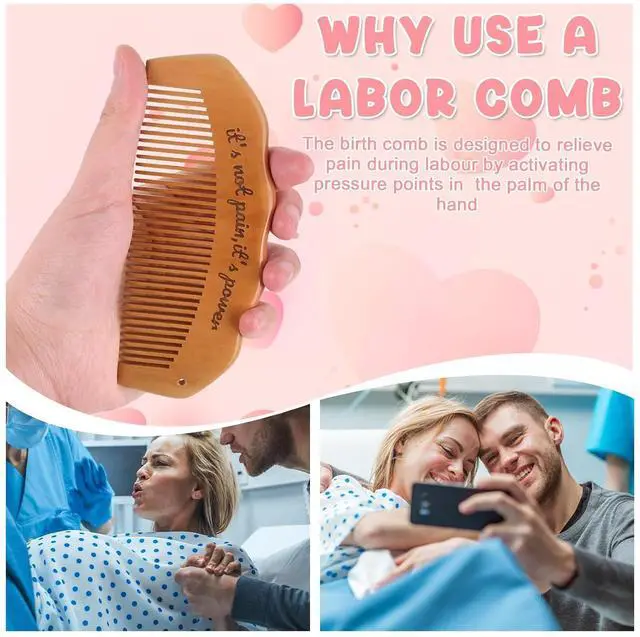 Alt view image 2 of 7 - Birthing/Birth Comb for Labor Pain, Post Partum and Home Delivery Essentials, Pregnancy and Hospital Bag Must Haves, Gifts for Expecting Mom Women, Acupressure Tool for Anxiety/Natural Pain Relief