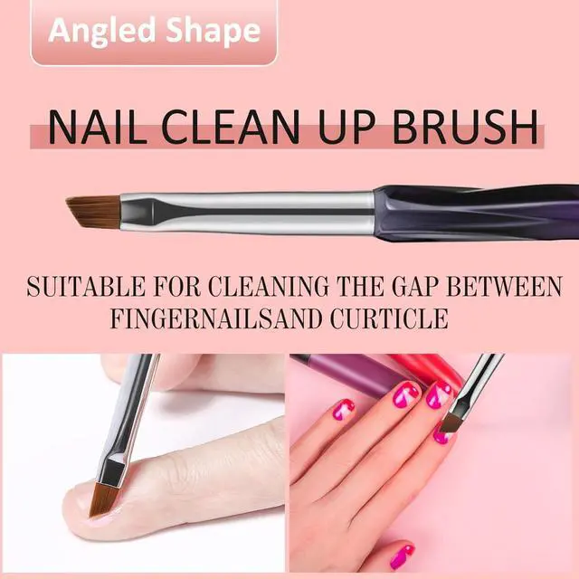 Alt view image 4 of 7 - 3Pcs Nail Art Clean Up Brushes,Cuticle Polish Removal Brushes Set