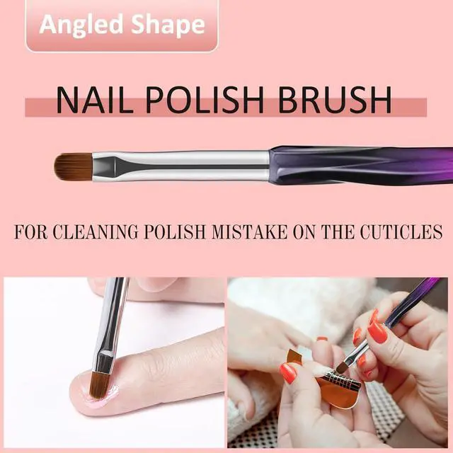 Alt view image 5 of 7 - 3Pcs Nail Art Clean Up Brushes,Cuticle Polish Removal Brushes Set
