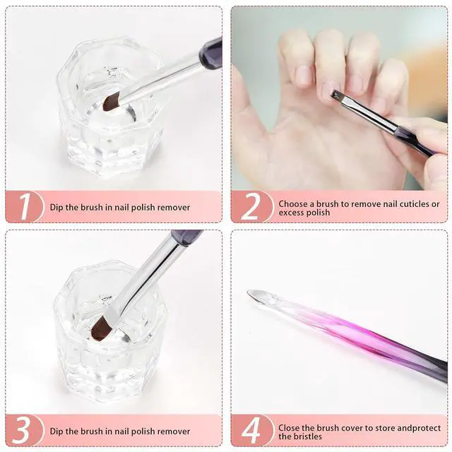 Alt view image 2 of 7 - 3Pcs Nail Art Clean Up Brushes,Cuticle Polish Removal Brushes Set