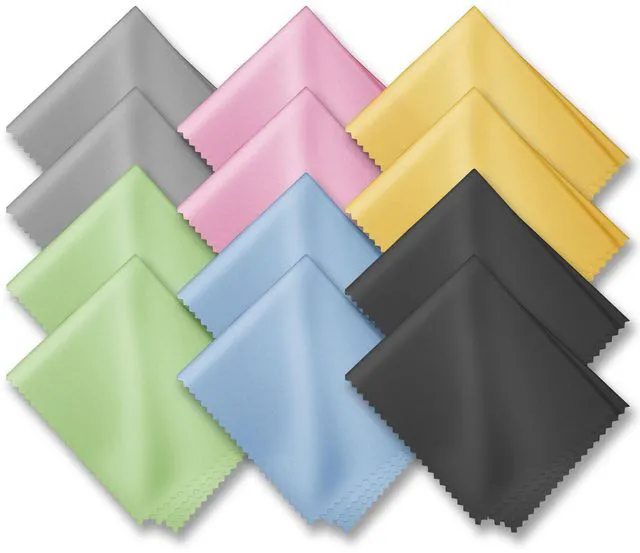 Main image of Glasses Cleaning Cloths(12 pcs),Microfiber Eyeglass Cleaner Cloth, Lens Wipes Cloth for Cleaning Eyeglasses, Cell Phones, Screens, Lenses, Electronics and All Delicate Surface
