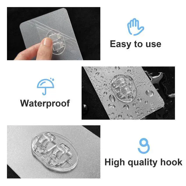 Alt view image 7 of 7 - Upgraded Shower Caddy Adhesive Replacement,Strong Adhesive Hooks for Shower Caddy, Waterproof Shower Shelf Adhesive, Shower Adhesive Strips for Shower Organizer and Kitchen Racks (5 Pcs(Triple Hooks))
