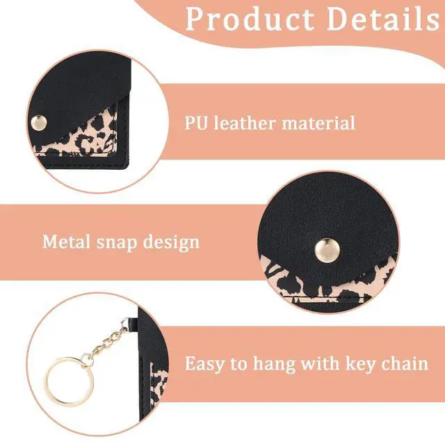 Alt view image 7 of 7 - 1 Pack Birth Control Pill Case Sleeve Packet 4.3 X 3 Inch PU Leather Wallet Pill Holder Privacy Protection Birth Control Pill Wallet with Key Ring for Pill Card Organizer, Black