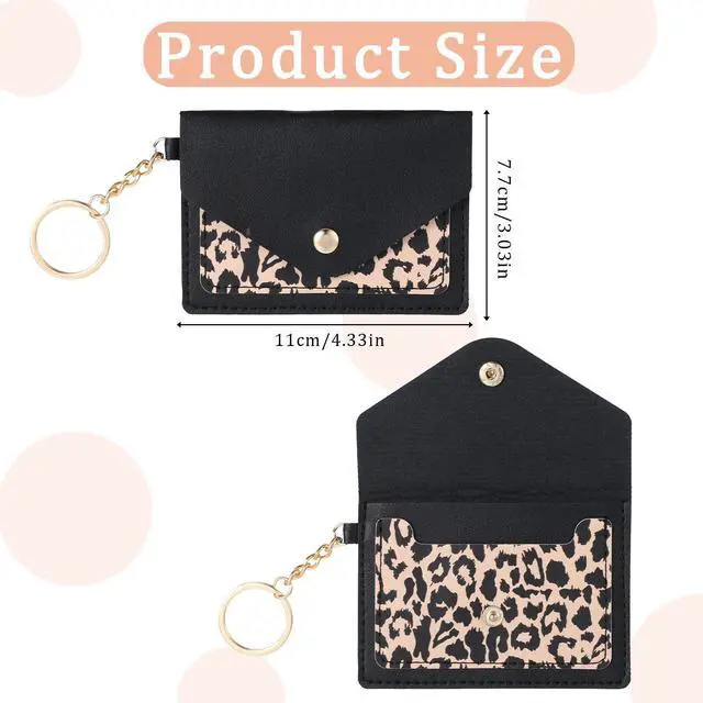 Alt view image 4 of 7 - 1 Pack Birth Control Pill Case Sleeve Packet 4.3 X 3 Inch PU Leather Wallet Pill Holder Privacy Protection Birth Control Pill Wallet with Key Ring for Pill Card Organizer, Black