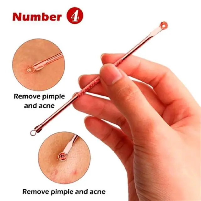 Alt view image 3 of 6 - Blackhead Remover Pimple Comedone Extractor Tool Best Acne Removal Kit - Treatment for Blemish, Whitehead Popping, Zit Removing for Risk Free Nose Face Skin with Case (Rose, 4 Piece Set)