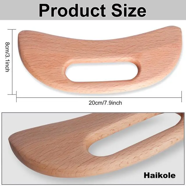 Alt view image 2 of 7 - enttgo Body Gua Sha Tool Wooden Lymphatic Drainage Tool,Guasha Massage Tools for Anti Cellulite and Relieve Muscle Fatigue,Wood Therapy Massage Tools for Neck Back Face Leg Facial (A-Wood1)