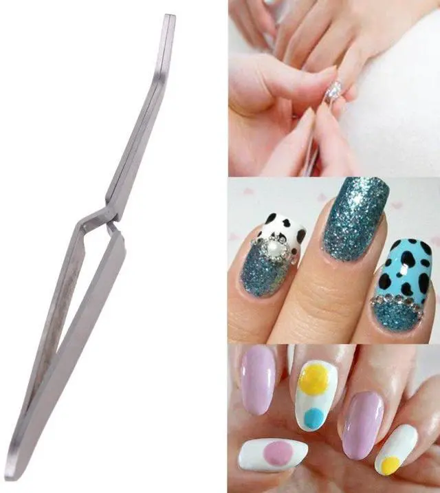 Main image of 1pcs Nail Professional Tools Multi-Function Nail Art Rhinestones Decoration Picking Clip Nipper Stainless Steel Tweezers