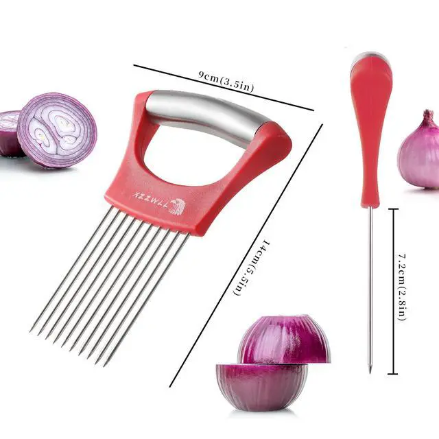 Alt view image 5 of 7 - 2 Pack Onion Holder for Slicing, Tomato Slicer Tool for Easy Cutting
