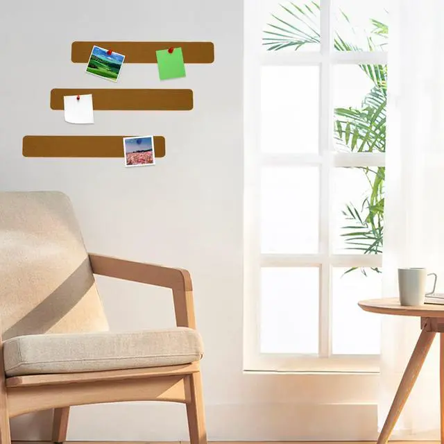 Alt view image 2 of 6 - Bulletin Board Cork Board Cork Boards for Walls Cork Board for Office Pin Board Bulletin Boards for Walls (Brown)