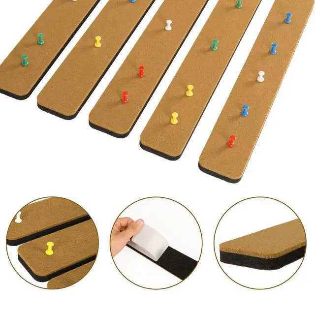 Alt view image 5 of 6 - Bulletin Board Cork Board Cork Boards for Walls Cork Board for Office Pin Board Bulletin Boards for Walls (Brown)