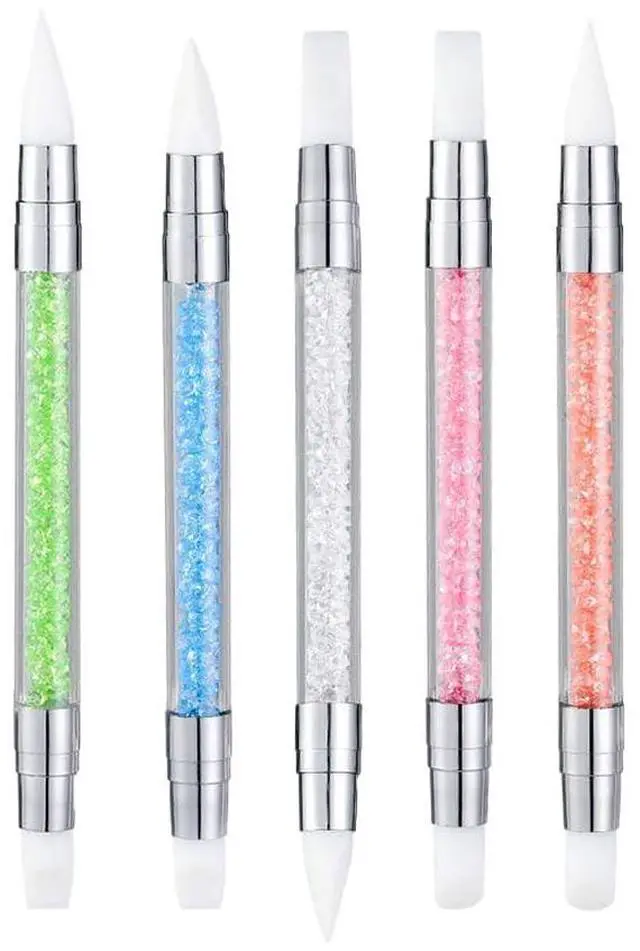 Main image of FULINJOY 5pcs Nail Sculpture Pen - Dual Tipped Silicone Nail Tools, Acrylic Pen & Brushes for Resin, Design Tools for Foil Carving & Drawing Effects