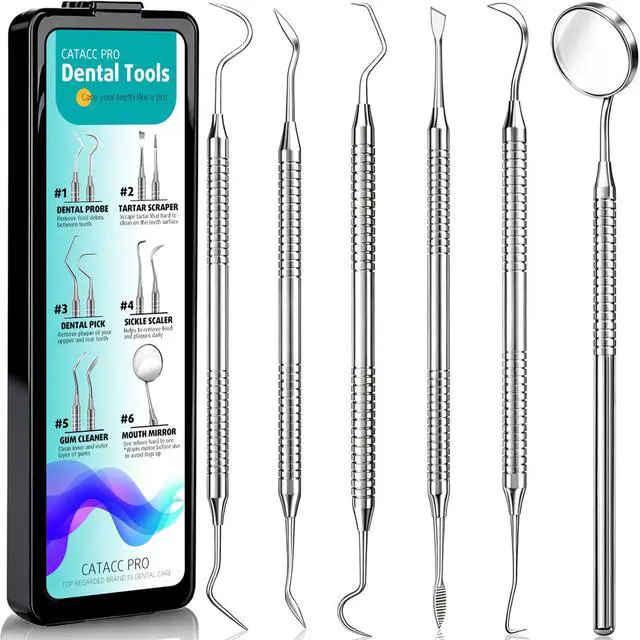 Main image of Dental Pick Tools Kit, Tooth Scraper Plaque Tartar Remover