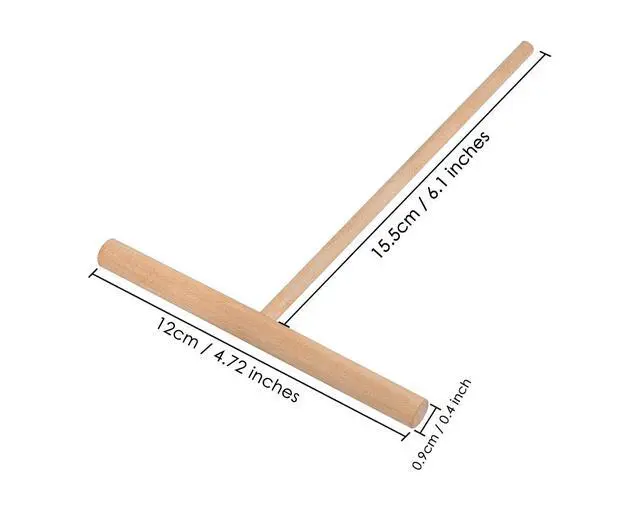 Alt view image 3 of 6 - DS. DISTINCTIVE STYLE Crepe Spreader 2 Pieces 6.1 Inches x 4.7 Inches Natural Wooden T-Shaped Tool for Crepes Wooden Crepe Maker Pancake Maker Tool