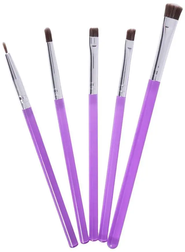 Main image of 5-Piece Decorating Brush Set - Food Safe Decorating Brushes for Dusting Edible Glitter and Painting with Edible Color on Treats Kitchen Utensil Bakery Tools (5, Purple)