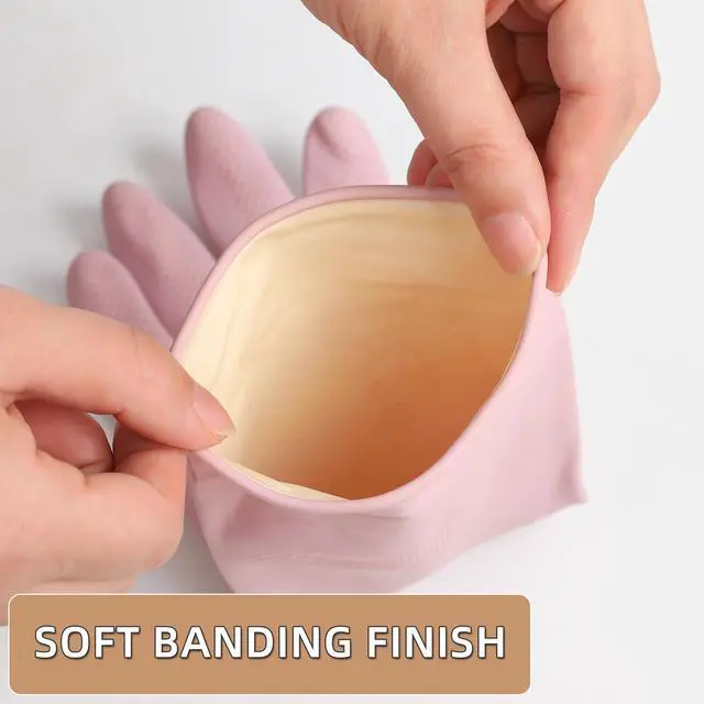 Alt view image 5 of 6 - Dishwashing Rubber Gloves Reusable Kitchen Gloves 2Pairs Cleaning Gloves for Washing Dishes Long-lasting&Non-Slip