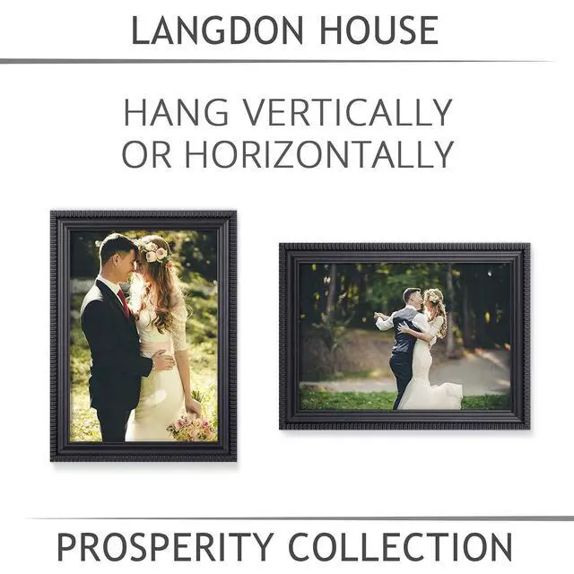 Alt view image 2 of 6 - Langdon House 5x7 Picture Frames (Black, 6 Pack), Contemporary Frame Set, Wall Mount or Table Top, Prosperity Collection