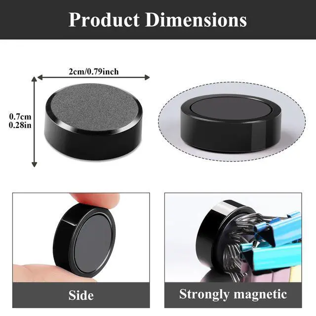 Alt view image 5 of 7 - 10 Pack Strong Fridge Magnets Heavy Duty, Small Round for Whiteboard