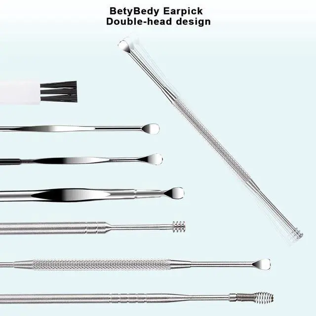 Alt view image 4 of 7 - 7 Pcs Ear Pick Earwax Removal Kit, BetyBedy Ear Cleansing Tool Set, Ear Curette Ear Wax Remover Tool with Cleaning Brush and Storage Box, Sliver