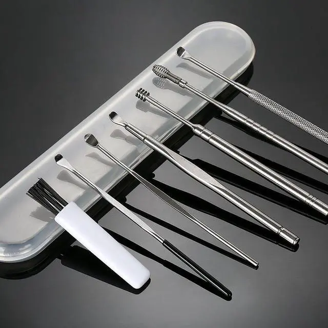 Alt view image 5 of 7 - 7 Pcs Ear Pick Earwax Removal Kit, BetyBedy Ear Cleansing Tool Set, Ear Curette Ear Wax Remover Tool with Cleaning Brush and Storage Box, Sliver