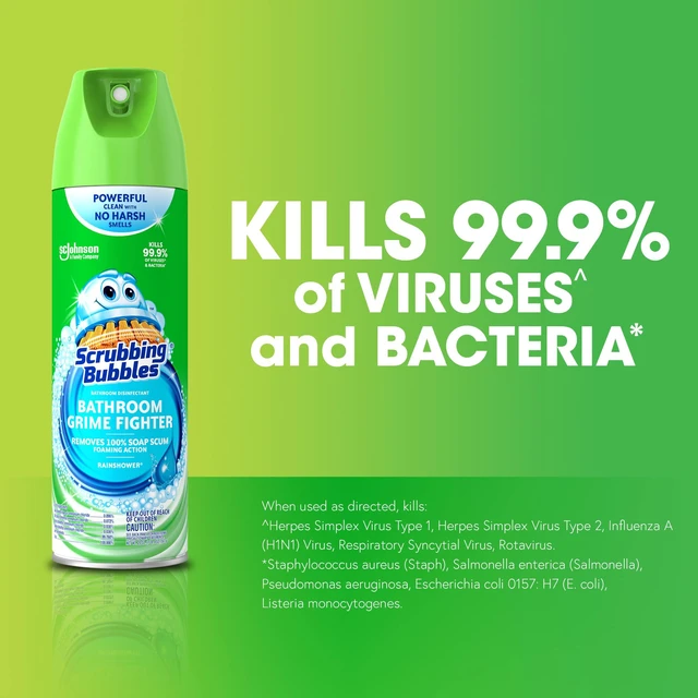 Alt view image 4 of 6 - Scrubbing Bubbles Grime Fighter Disinfectant Bathroom Cleaner Spray, 20oz