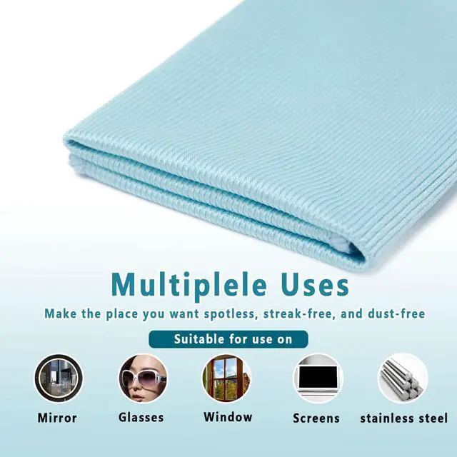 Alt view image 5 of 5 - 6 Pcs Glass Cleaning Cloth for Window Eyeglass Mirrors Stainless Steel