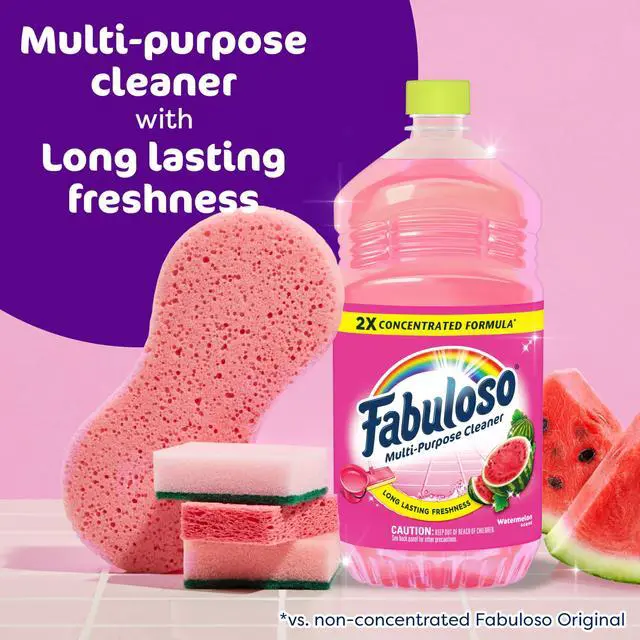 Alt view image 5 of 7 - Fabuloso Multi-Purpose Cleaner and Floor Cleaner, 2X Concentrated Formula, Long-Lasting Freshness, Watermelon Scent, 56 fluid ounces