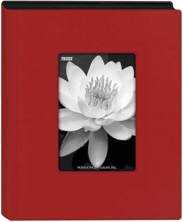 Main image of Pioneer Photo Albums KZ-46/R Mini Frame Cover Photo Album, Holds 24 Photos, Red, 4" x 6"