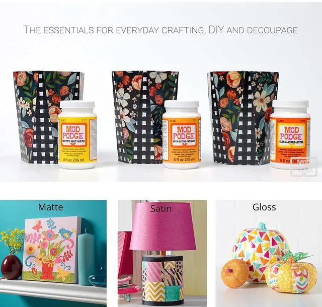 Alt view image 3 of 6 - Mod Podge Matte Sealer, Glue & Finish: All-in-One Craft Solution- Quick Dry, Easy Clean, for Wood, Paper, Fabric & More. Non-Toxic - Craft with Confidence, Made in USA, 8 oz., Pack of 1