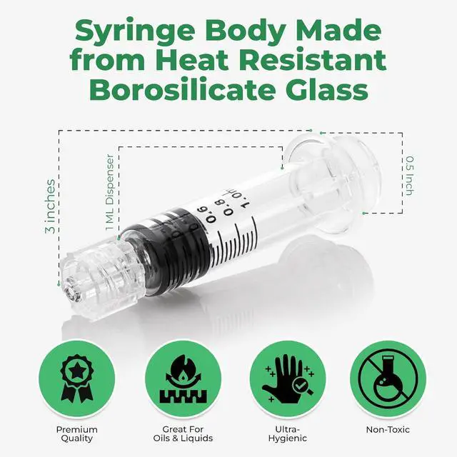 Alt view image 3 of 6 - Kopperko 1ml Luer Lock Syringe, 1 Pack, Borosilicate Glass