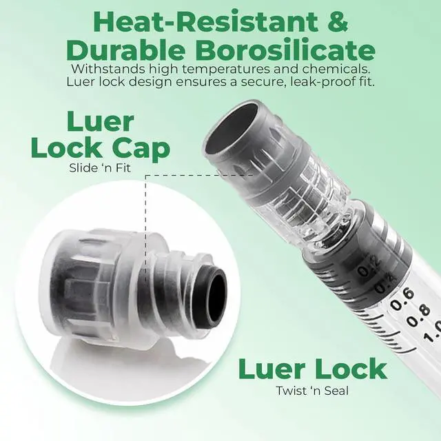 Alt view image 2 of 6 - Kopperko 1ml Luer Lock Syringe, 1 Pack, Borosilicate Glass