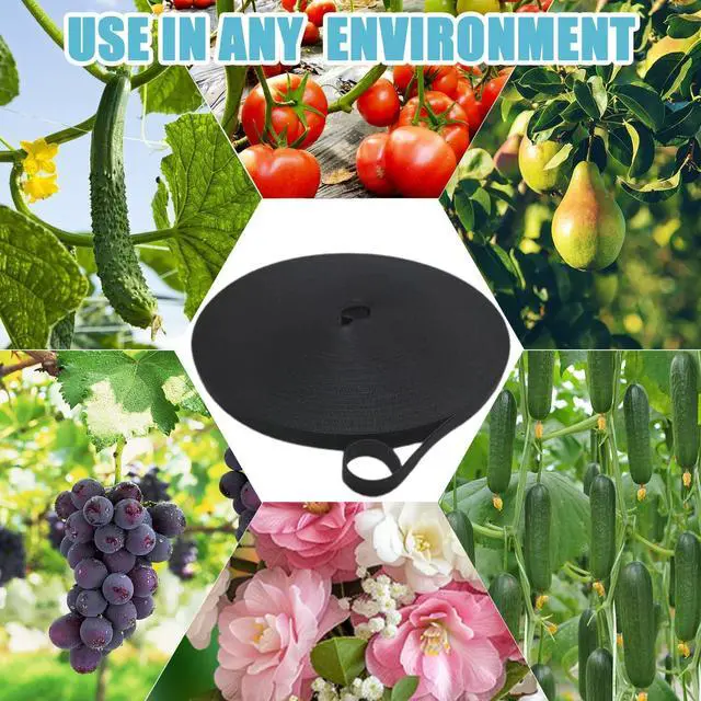 Alt view image 2 of 7 - Black Garden Tie for Garland,17FT Plant Straps for Effective Growing Reusable Plant Tape,Plant Ties for Branches Climbing Plants Supports for Indoor Outdoor Greenhouse