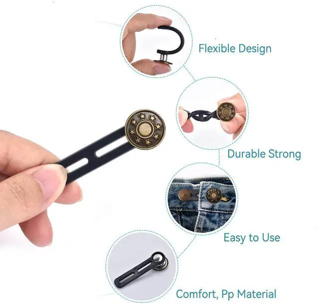 Alt view image 4 of 7 - 16 PCS Button Extenders for Jeans, Waist Adjuster for Pants