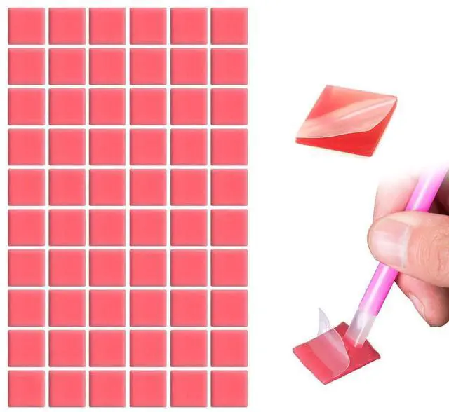 Main image of 60 Pcs Painting Glue Clay Wax for DIY Diamonds Art Painting,2x2cm Red
