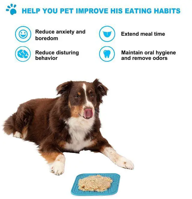Alt view image 2 of 6 - Licking Mat for Dogs & Cats with Suction Cups, 1 Pack Square Dog Slow Feeder Lick Pat for Anxiety Relief & Boredom, Dog Toys to Keep Them Busy, Pets Bathing Training Grooming Mat