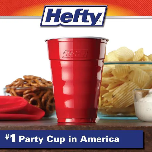 Alt view image 6 of 6 - Hefty Party On Disposable Party Cups, Red, 18oz, 30ct