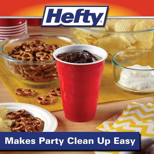 Alt view image 2 of 6 - Hefty Party On Disposable Party Cups, Red, 18oz, 30ct